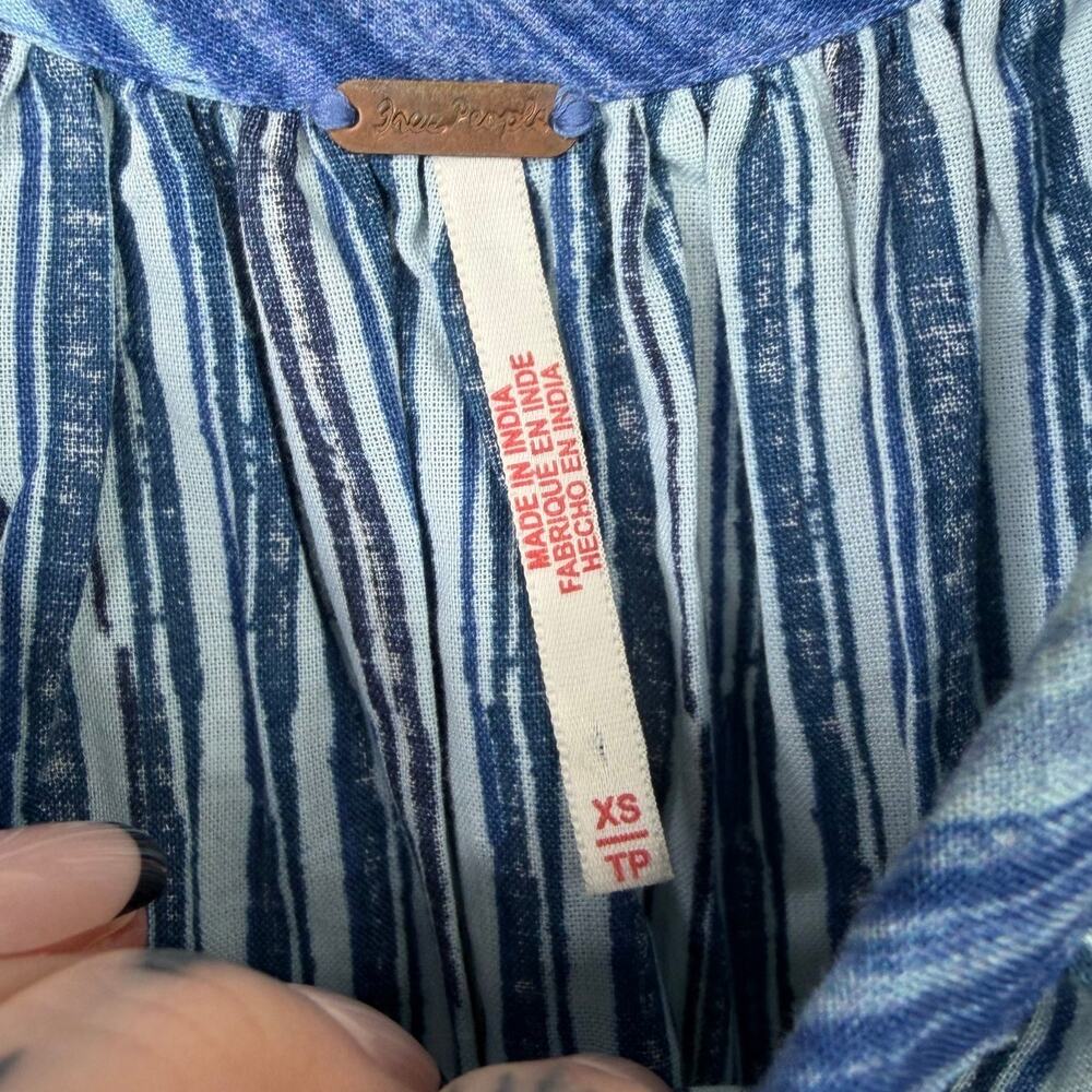 Free People free-est NWOT Waymar Co-Ord Ocean Combo Blue Relaxed Tunic Set XS - Picture 10 of 12